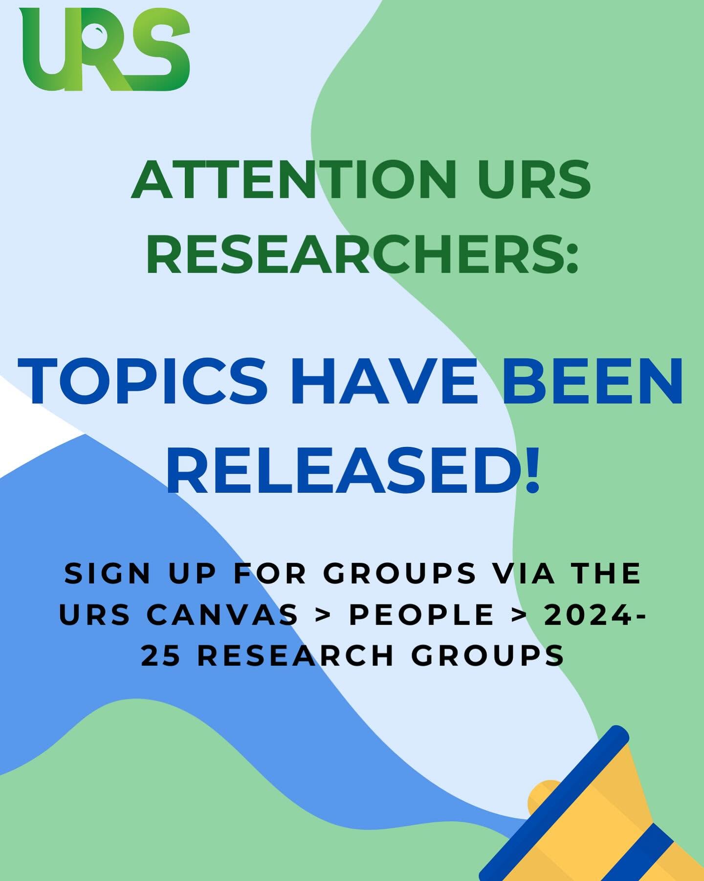 43 available research groups, 2024–25